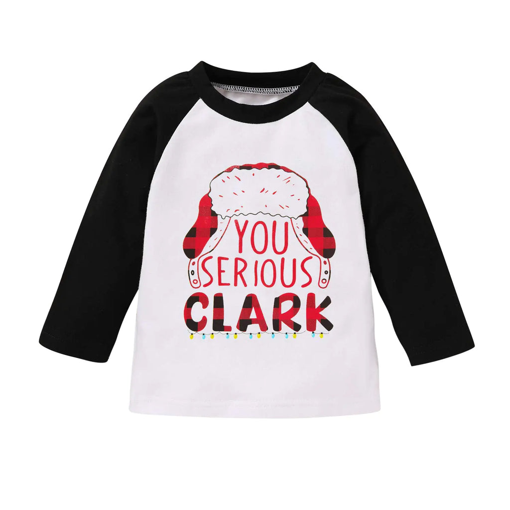 JEELLIGULAR Toddler Kids Baby Girls Boys Christmas T-Shirt Letter Print Tops Long Sleeve Tee for Baby 6M-5Y Festival Clothes (You serious Clark Black 12-18 Months) - My Store