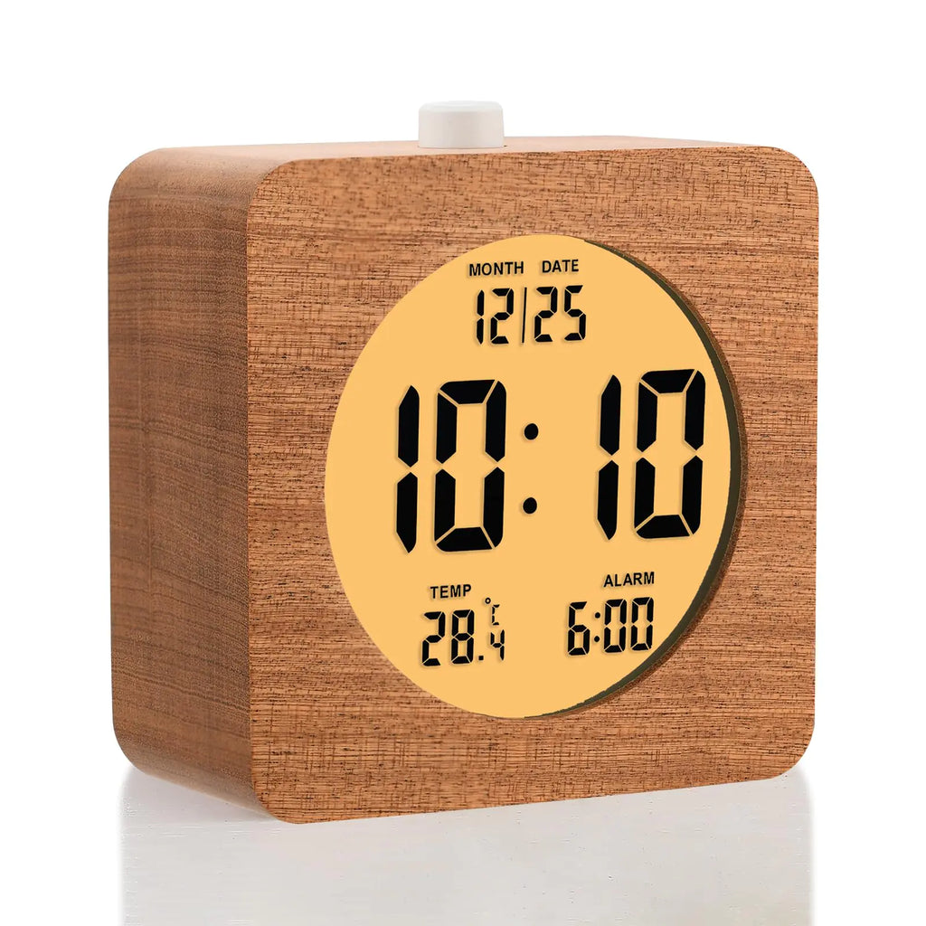 Smart Clock - Plumeet Wooden Digital Alarm Clock with Snooze