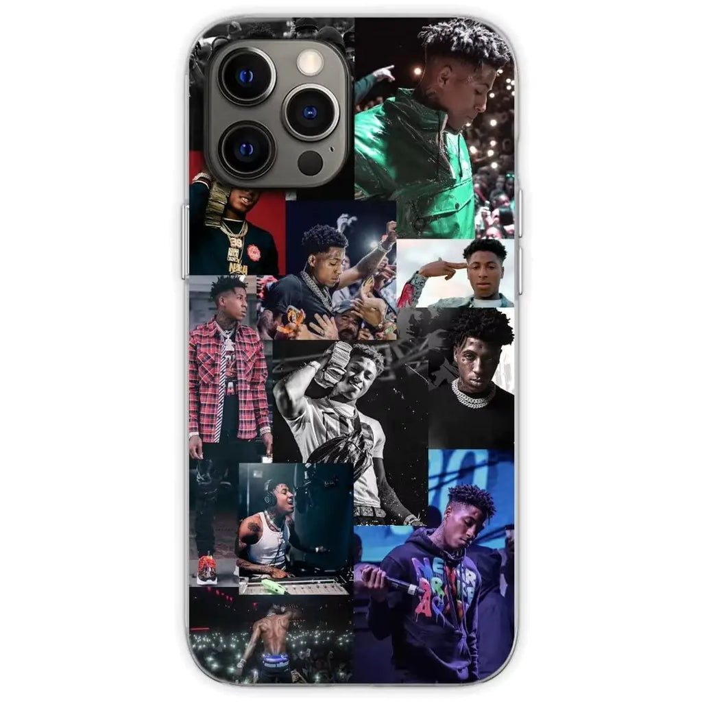 wogehote Cool Broke Rap Again Phone Case Compatible with iPhone XR Never Youngboy Collage Trends Rubber Print Transparent TPU Soft Protective Shockproof Phone Case Cover