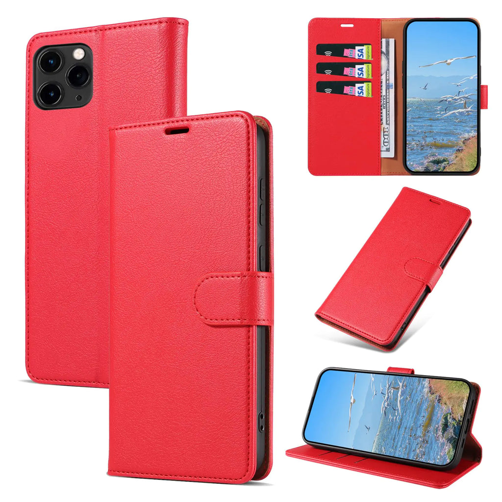 KKEIKO Case for iPhone 11 Pro RFID Blocking PU Leather Wallet Case with Card Holder Magnetic Flip Cover Compatible with iPhone 11 Pro Red