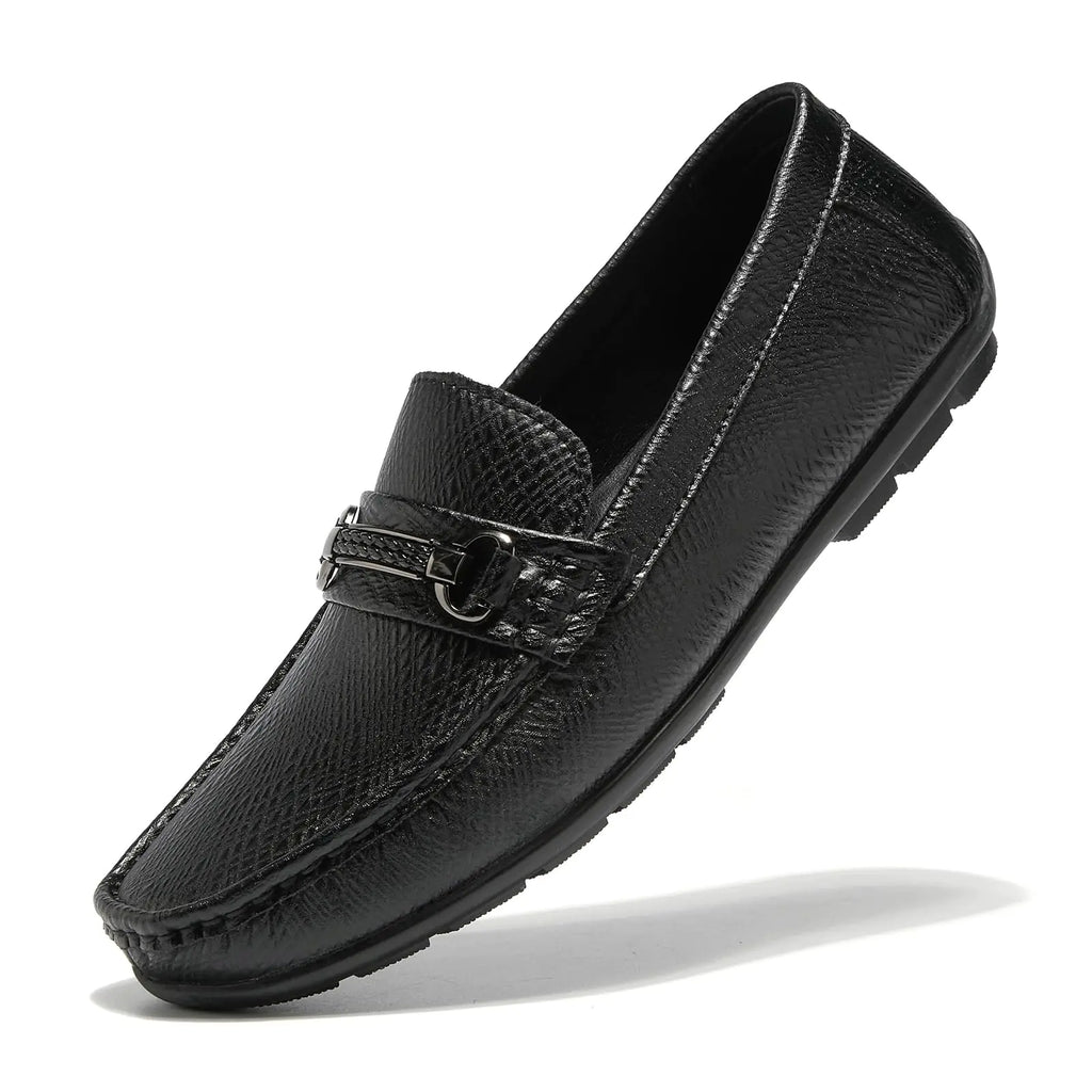 PEDASVON Mens Loafers Casual Slip On Shoes Driving Boat Shoes Soft Penny Loafers for Men Black