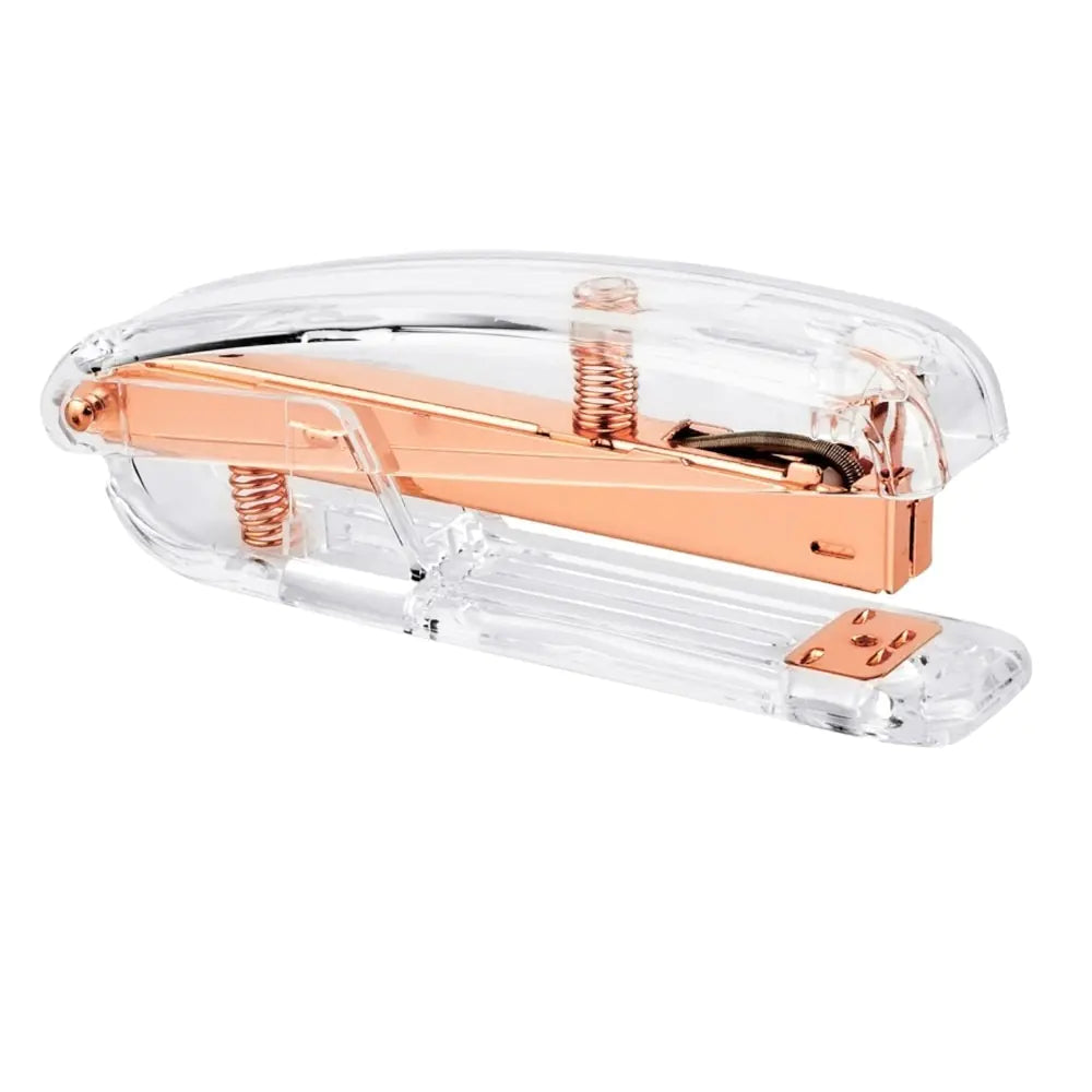 Rose Gold Manual Stapler with 100 Staples for Office