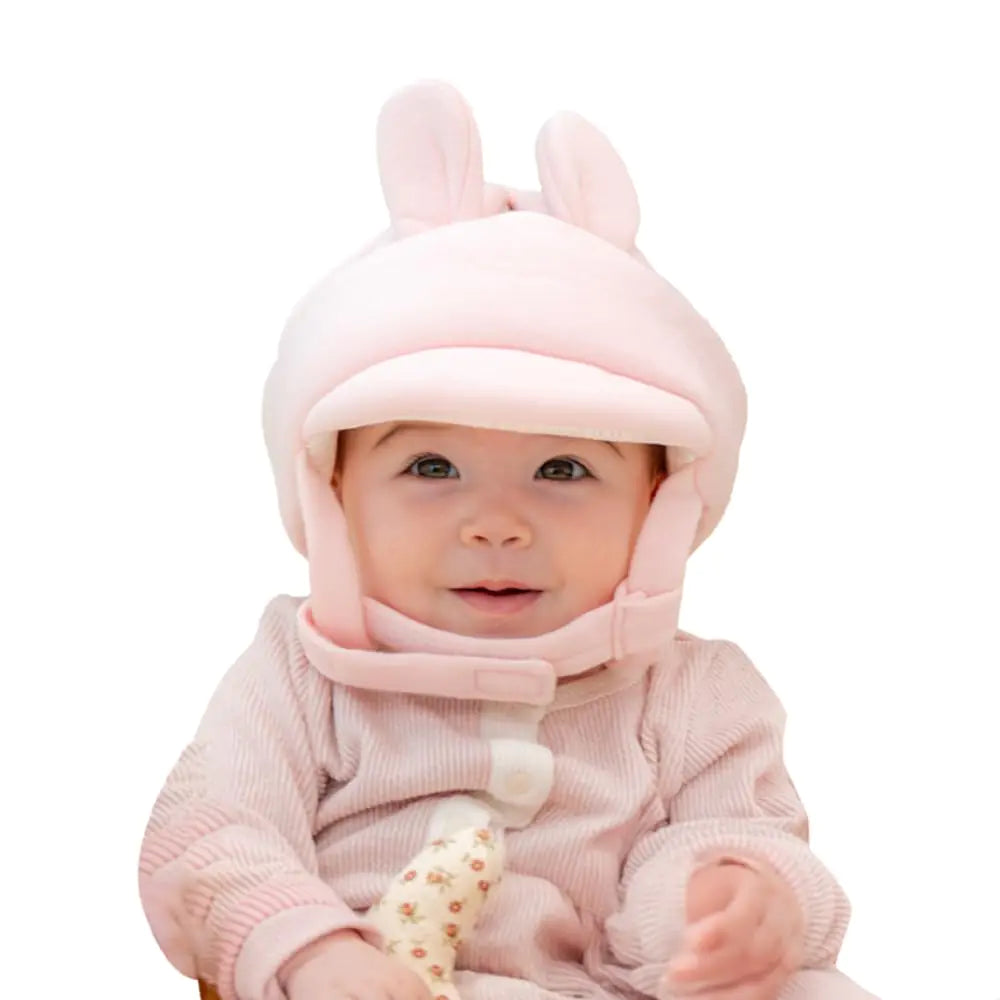 Organic Baby Head Protector- Baby Helmet GOTS Certified Cotton Bunny Adjustable & Ultra-Lightweight Head Protector for Crawling & Walking Infants Toddlers Baby Girl Pink - My Store