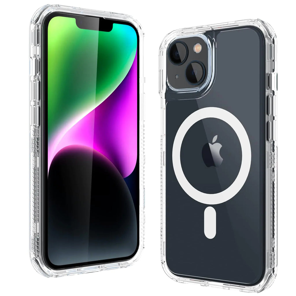 BOOLAKOS for iPhone 14 Case iPhone 13 Case [Compatible with MagSafe] Clear Shockproof Protective Phone Cases Transparent Magnetic Cover for iPhone 14 & iPhone 13 6.1inch