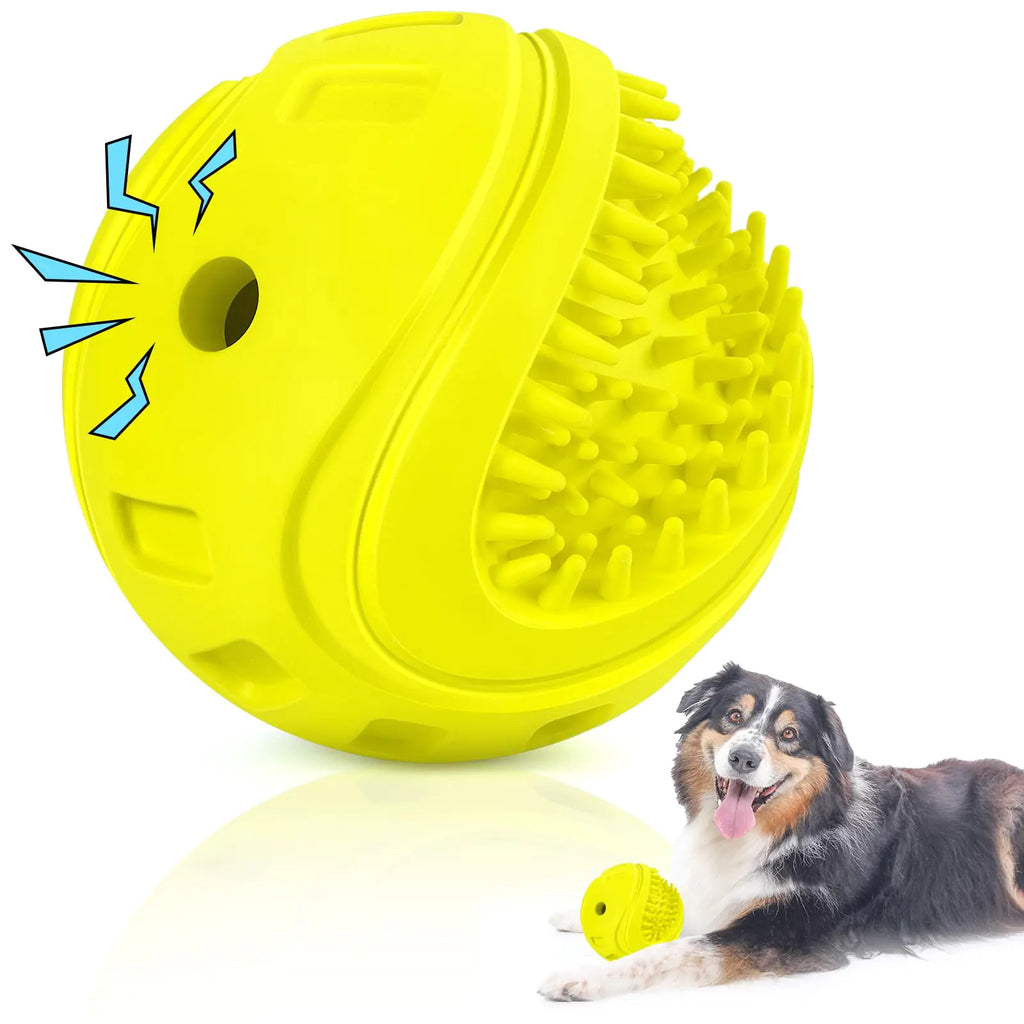 TROUSKAIG Indestructible Squeaky Dog Balls Dog Toys for Aggressive Chewers Large Medium Breed Tough Dog Chew Toys for Aggressive ChewersInteractive Squeaky Dog Toys BallsDog Gifts Outdoor Dog Toys