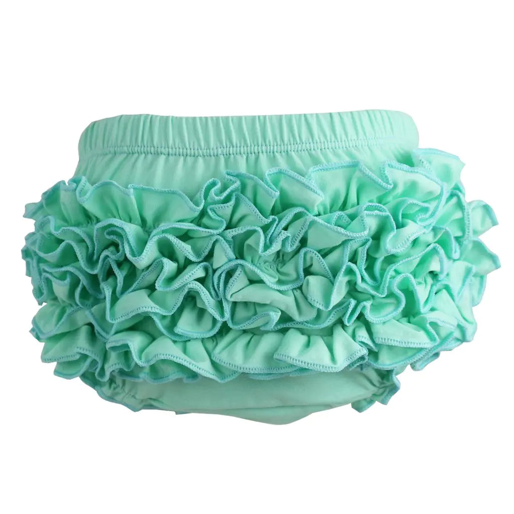 Wennikids Baby Girls Cotton Shorts and Diaper Cover Bloomers Small Aqua