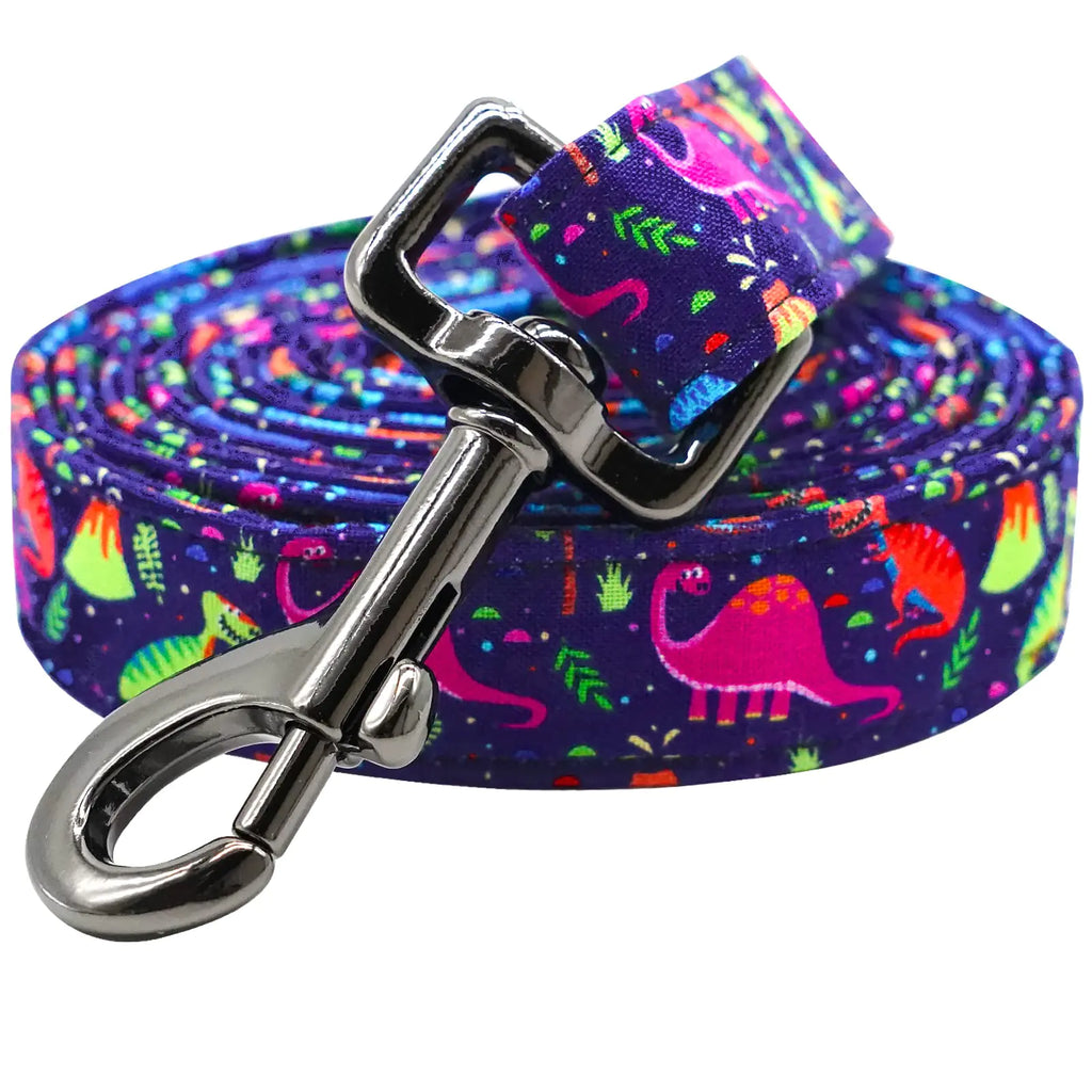 Lionheart glory Strong Dog Leash Blue Dog Leashes with Comfortable Soft Handle Dinosaurs Dog Leashes for Small Medium and Large Boy Dogs Durable