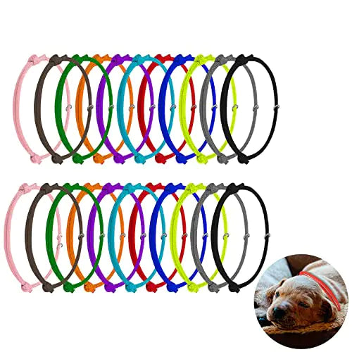 AIEX 24pcs Puppy Id Collars Puppy Bands Collars Whelping Collars for Newborn Pet Dog Cat Identification
