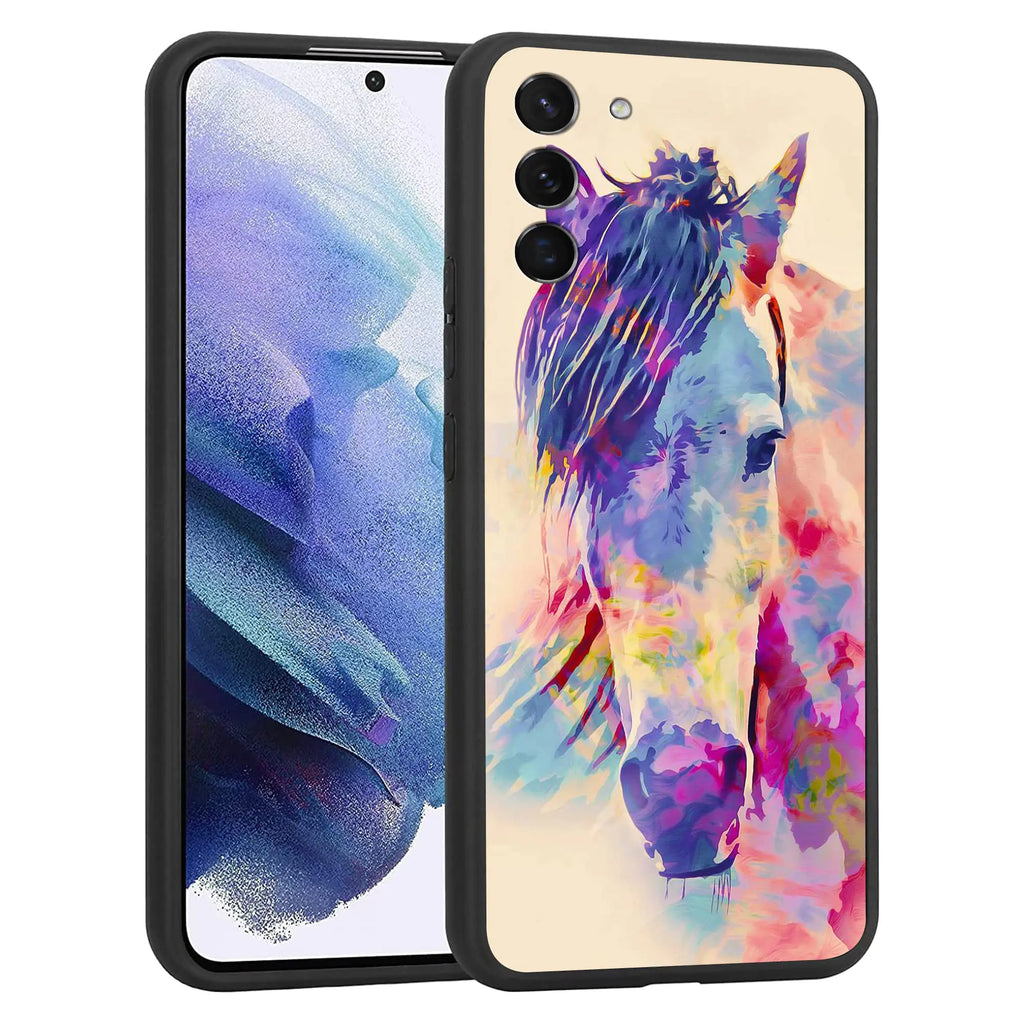 Compatible with Samsung Galaxy S23 Case Colorful Aesthetic Horse Design Samsung Case for Men Women Gift Shockproof Soft TPU Case