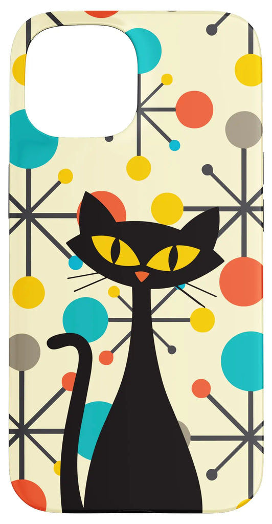 iPhone 15 Mid-Century Modern Atomic Cat 50s 60s Style Case