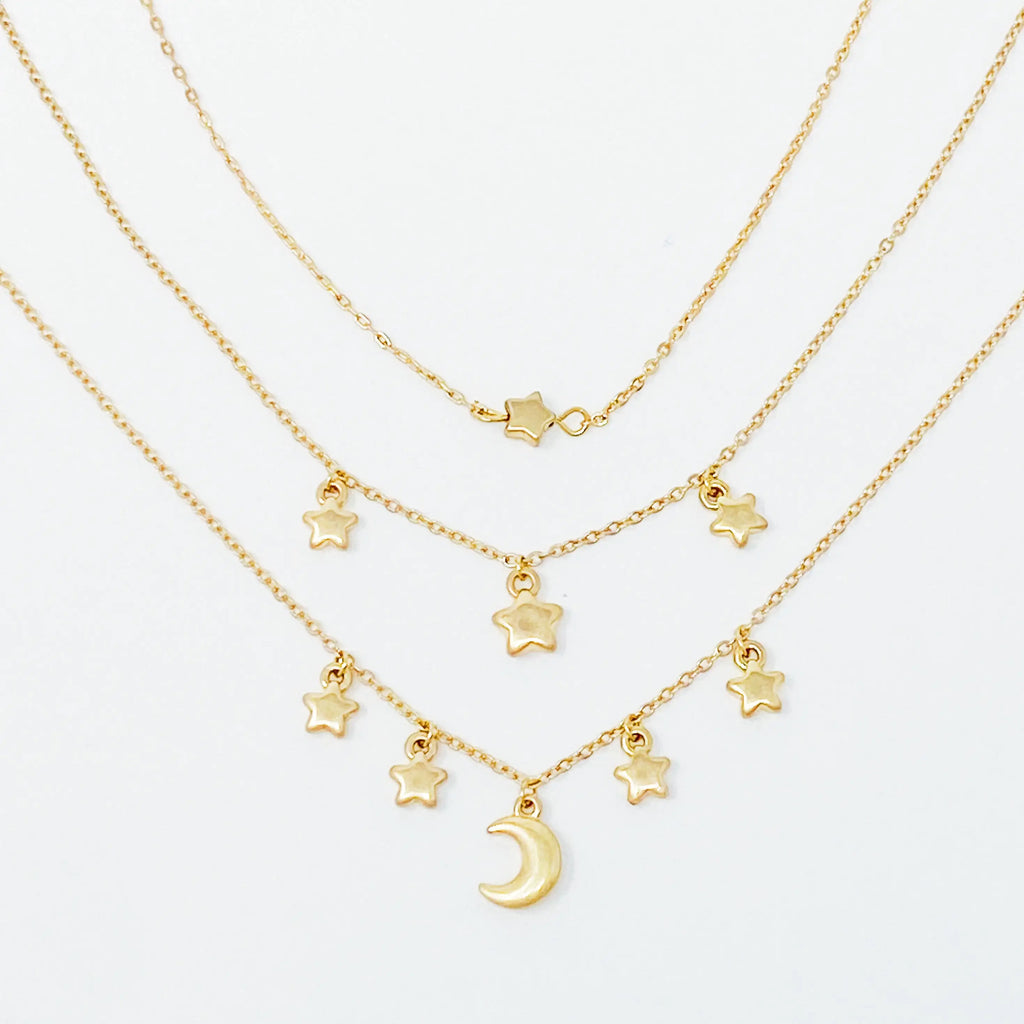 Starred Up Chain Anklet, Set of 3