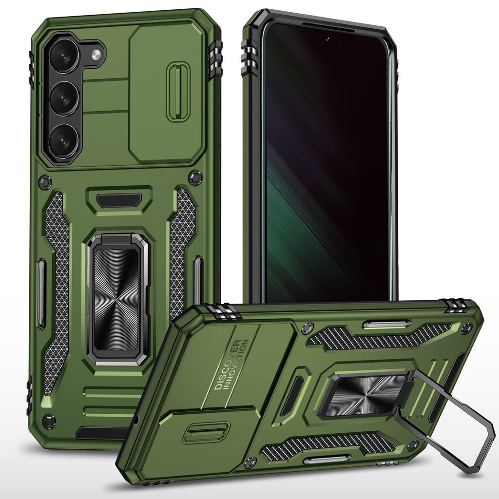 Korecase Case for Samsung Galaxy S24+ Plus Case with Camera CoverSamsung S24 Plus Phone Cover with Finger Ring KickstandMilitary Grade Shockproof Protective CoverGreen