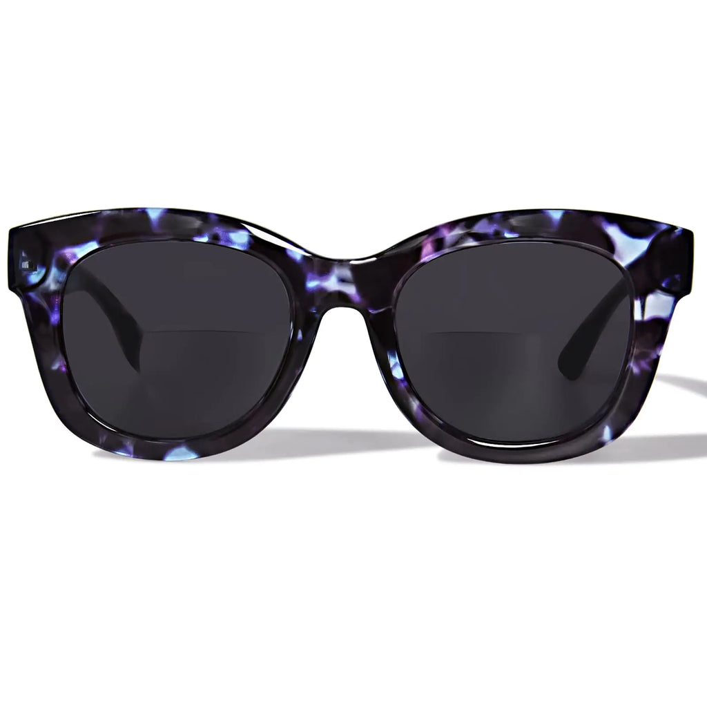 ZESAKER Bifocal Reading Sunglasses for Women Men UV400 Protection Outdoor Reader Sunglasses Stylish Sun Reader Glasses (Blue Tortoise 2.5)