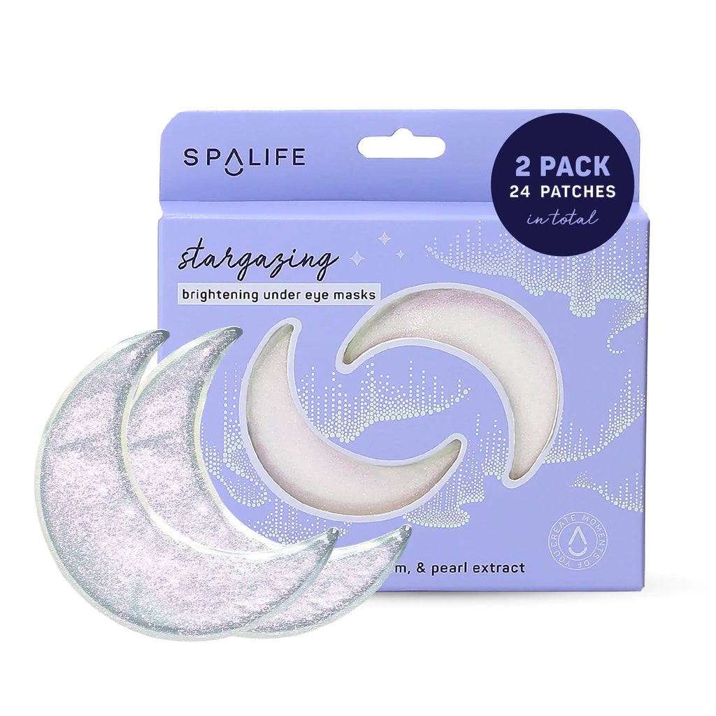 SpaLife Beauty Stargazing Radiating Under Eye Masks – Hydrogel Eye Patches for Dark Circles Puffy Undereyes & Discoloration with Vitamin C & Snow Mushroom – 2-in-1 Skincare Treatment – 24 Pairs