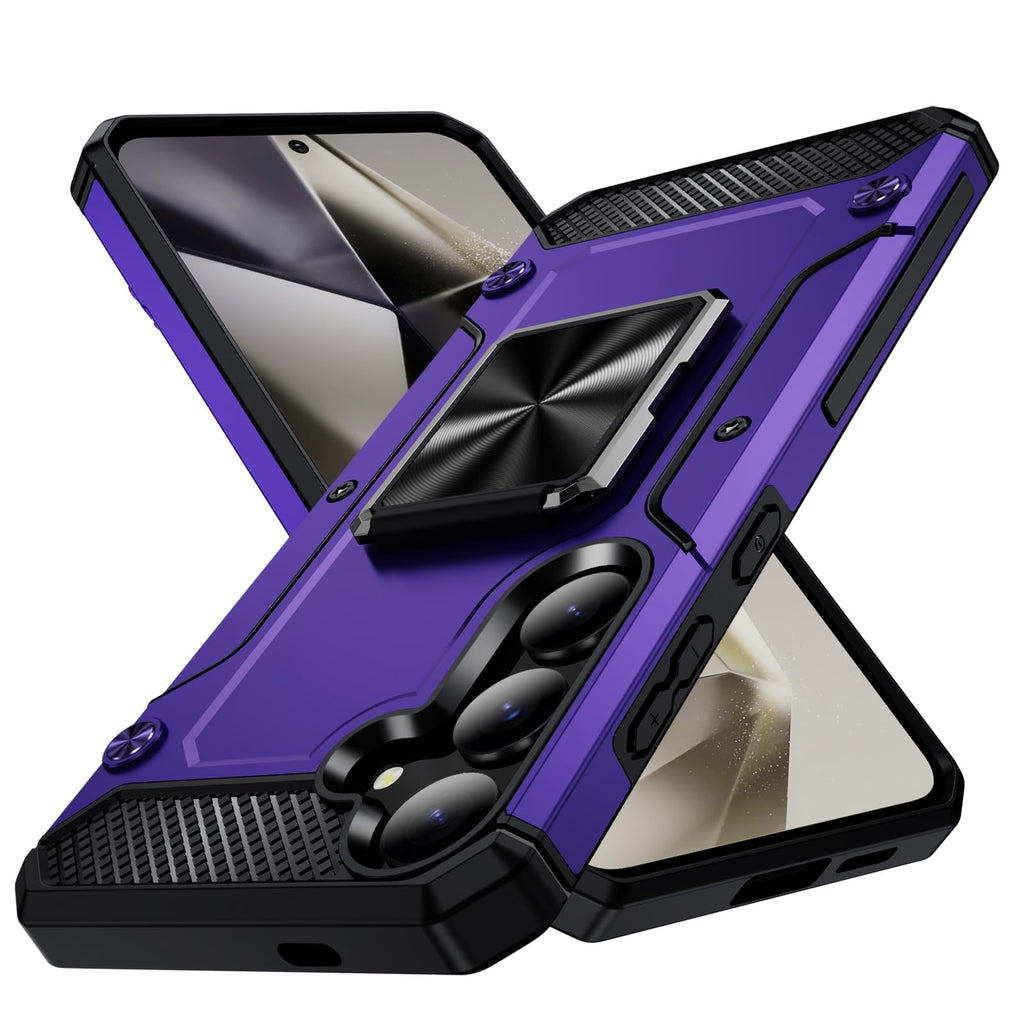 Fucozan Military Grade Protection Case for Samsung Galaxy S24 Plus Case S24+ Plus Case with Ring Kickstand Metal Holder Shockproof Case for Galaxy S24 Plus Phone Case (Purple)