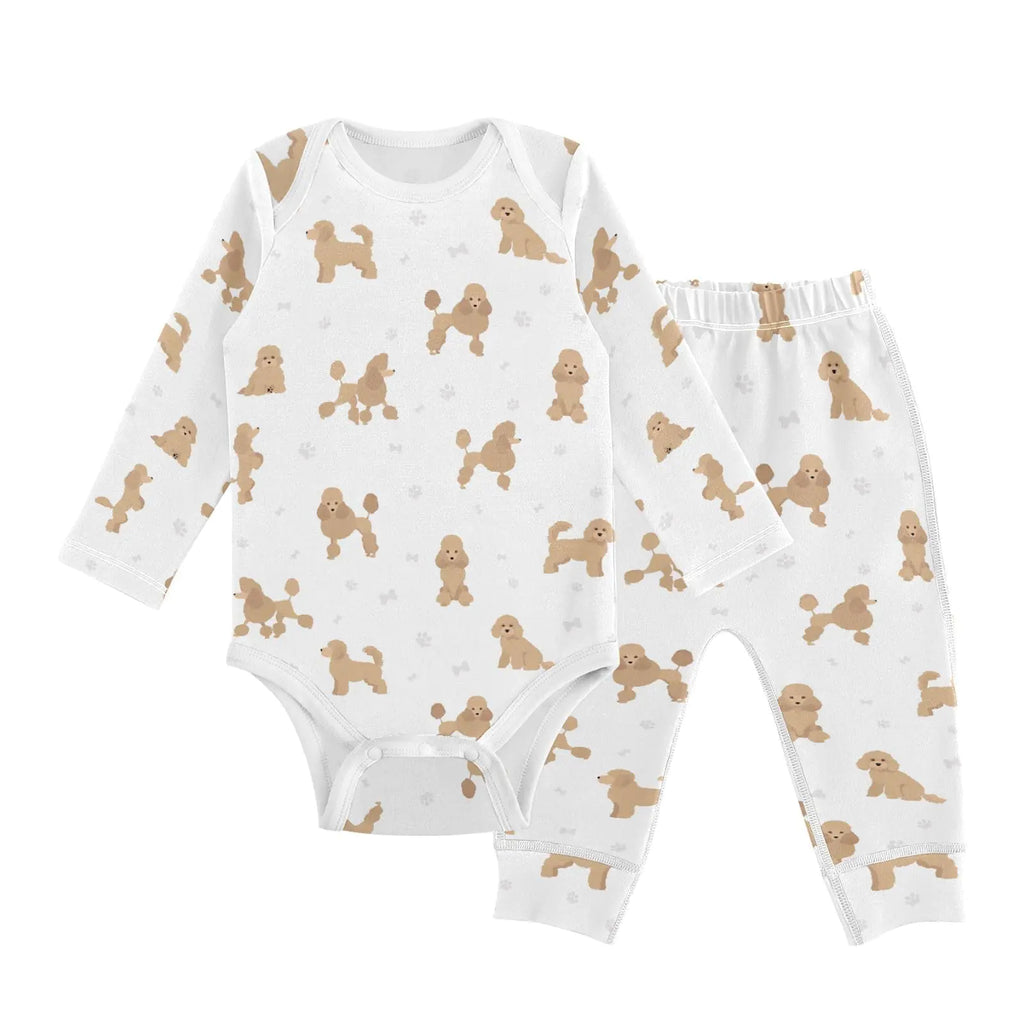 vvfelixl Baby bodysuit Pants Sets Miniature Poodle Long Sleeve Baby Clothes For Boys Girls 9-12M White - My Store