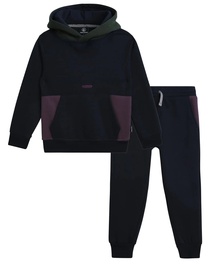 Volcom Infant Toddler Baby Boys Joggers Set - 2 Piece Fleece Pullover Hoodie and Jogger Pants Activewear Set (Sizes: 12M-7) Size 6 Navy - My Store