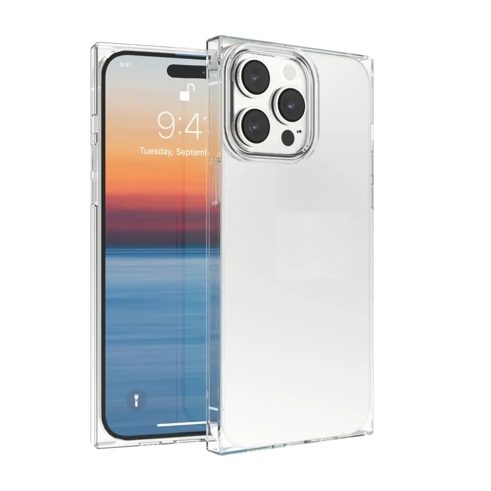 ANHONG Clear Rectangle Case Compatible with iPhone 14 Pro 6.1 inch 2022 360 Full Body Coverage Hard PC + Soft Silicone TPU 2 in 1 HD Clear Shockproof Cover Protective Transparent Case