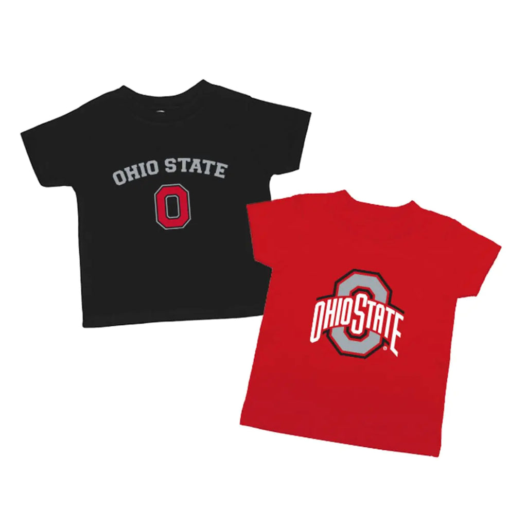Two Feet Ahead Pack of 2 Ohio State Buckeyes Toddler Short Sleeve T-Shirts Tee College Licensed Shirt(3 Toddler) - My Store