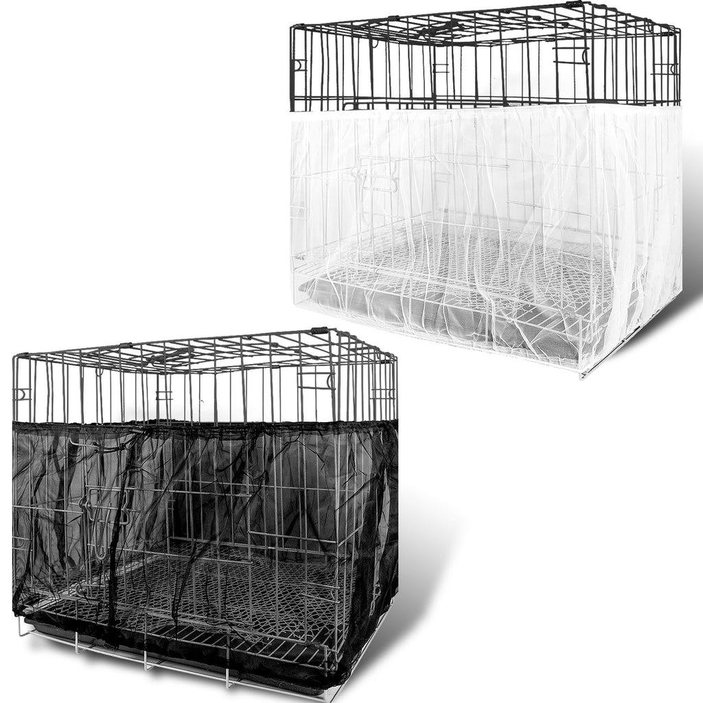 2PCS Large Bird Cage CoverBird Cage Seed Catcher Universal Adjustable Birdcage Cover Skirt Soft Airy Nylon Mesh Net for Parrot Parakeet Macaw Round Square Cages（Black White）