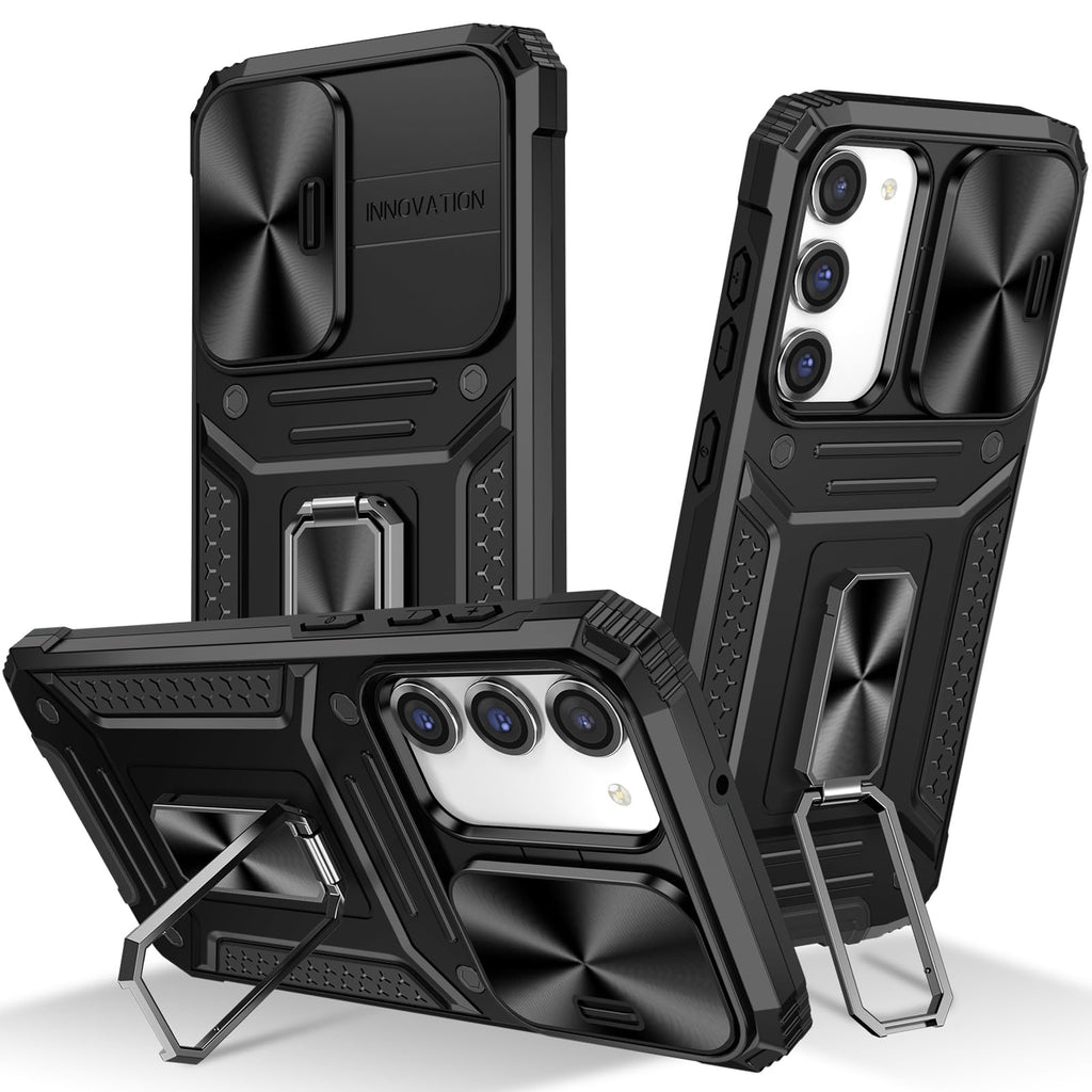 Fucozan Case for Samsung Galaxy S24 Plus Case S24+ Plus Case with Kickstand Slide Camera Cover Military Grade Protection Shockproof Case for Galaxy S24 Plus Phone Case (Black)
