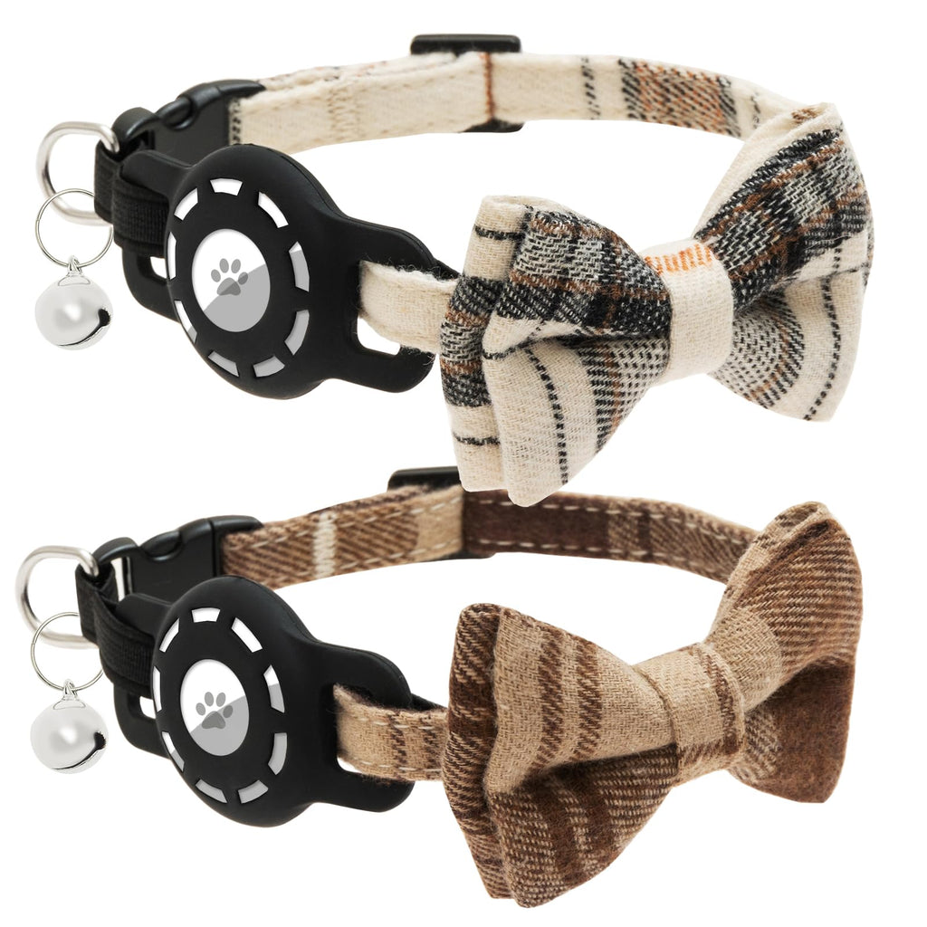 Cat collar with bell - Adjustable bow tie design