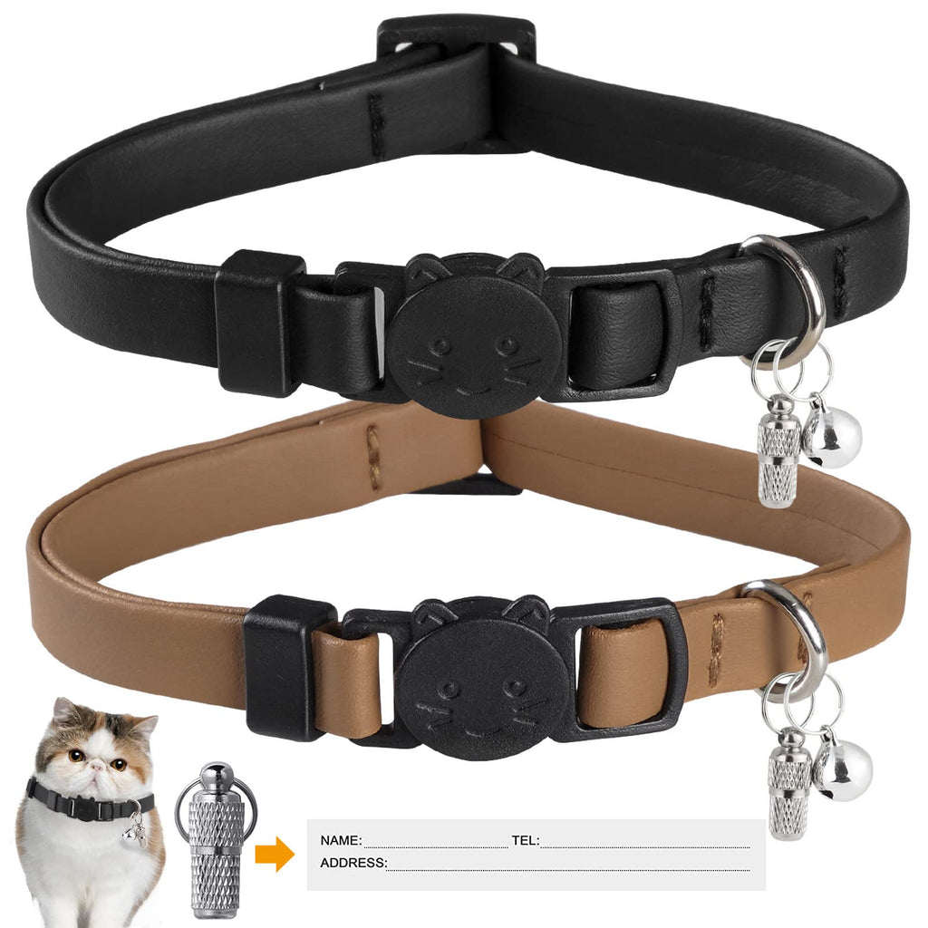 Cat collar with bell in premium faux leather