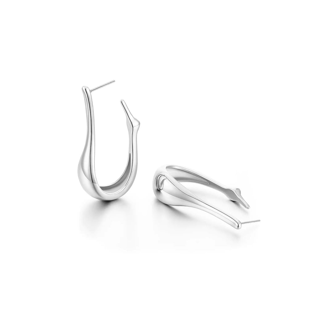 Apsvo Silver Hoop Earrings for Women Silver Earrings Hoops 14k White Gold Thick Silver Hoops Earrings Trendy Jewelry