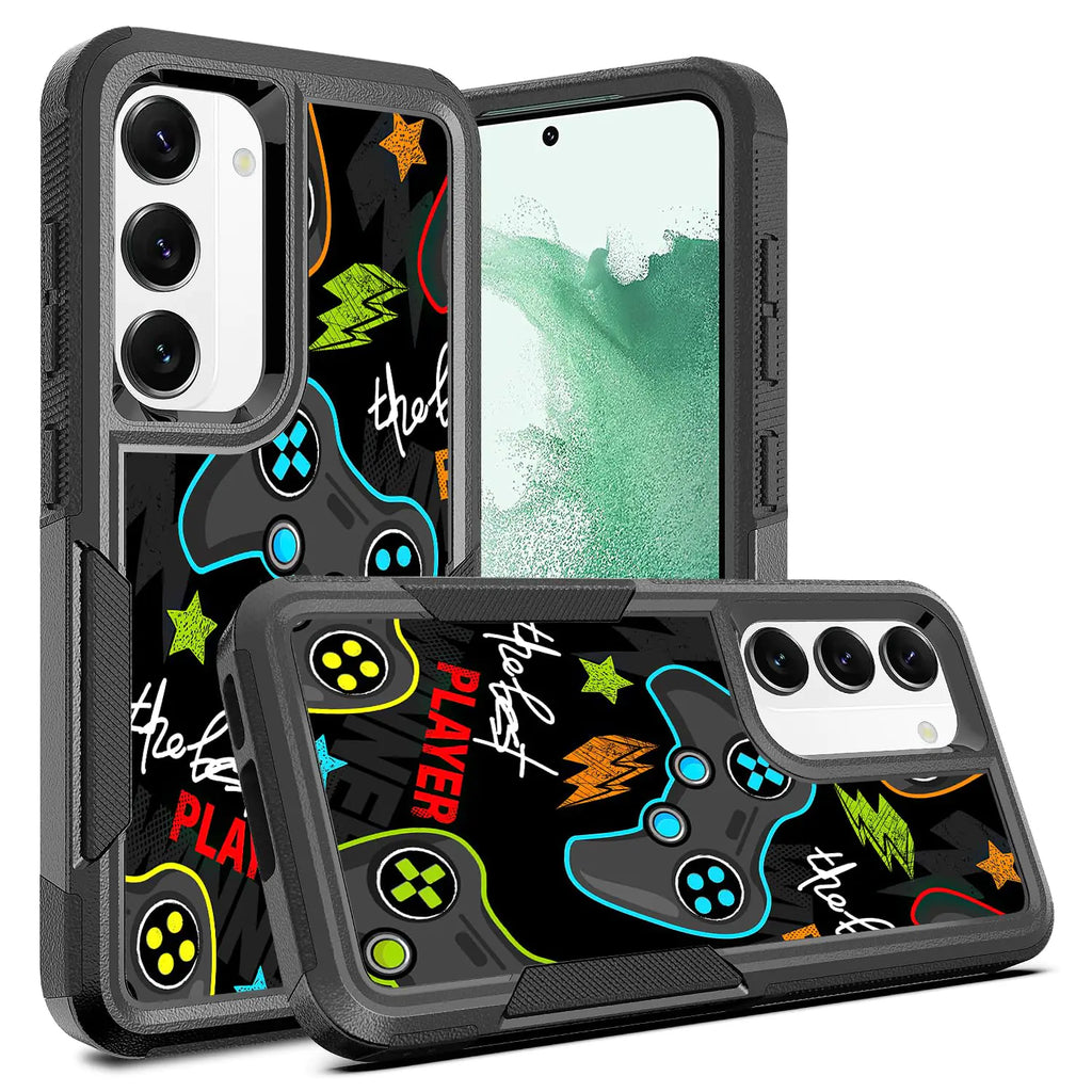 Case for Samsung Galaxy S23+ Gaming Controller Best Player Video Game Pattern Shock-Absorption Hard PC and Inner Silicone Hybrid Dual Layer Armor Defender Case for Samsung Galaxy S23 Plus 5G