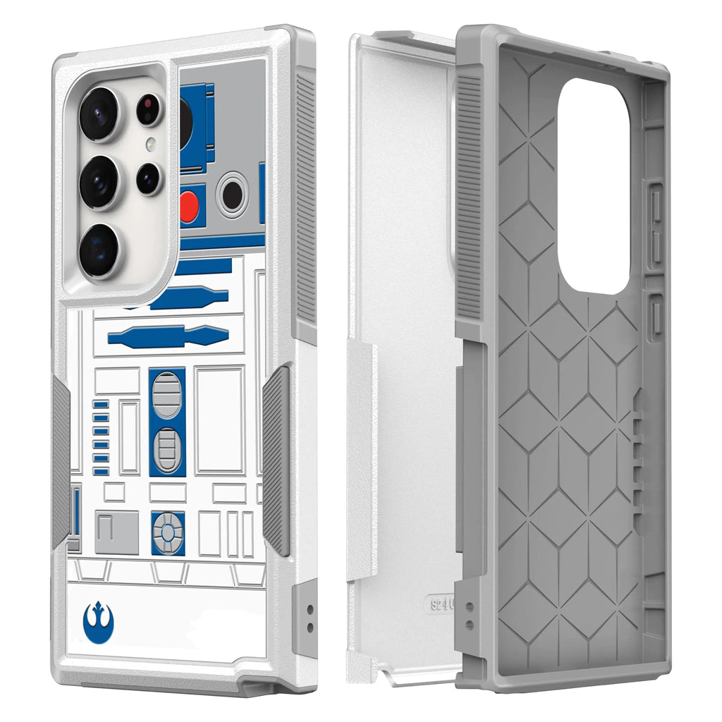 Candykisscase for S24 Ultra R2D2 Astromech Droid Robot Pattern Shock-Absorption Hard PC and Inner Silicone Hybrid Dual Layer Armor Defender Case for Samsung Galaxy S24 Ultra (R2D2 Robot)