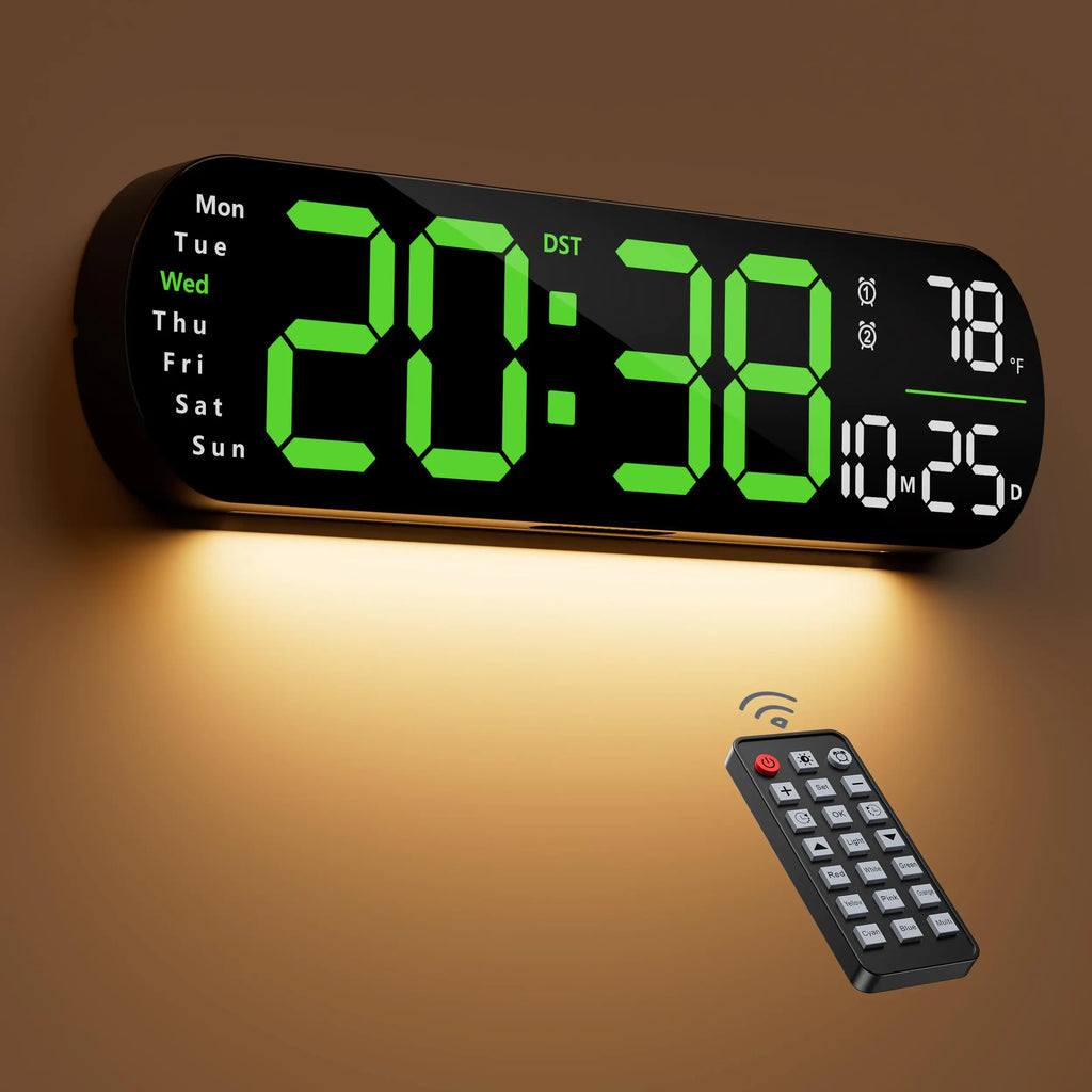 Smart clock with large display and remote control features