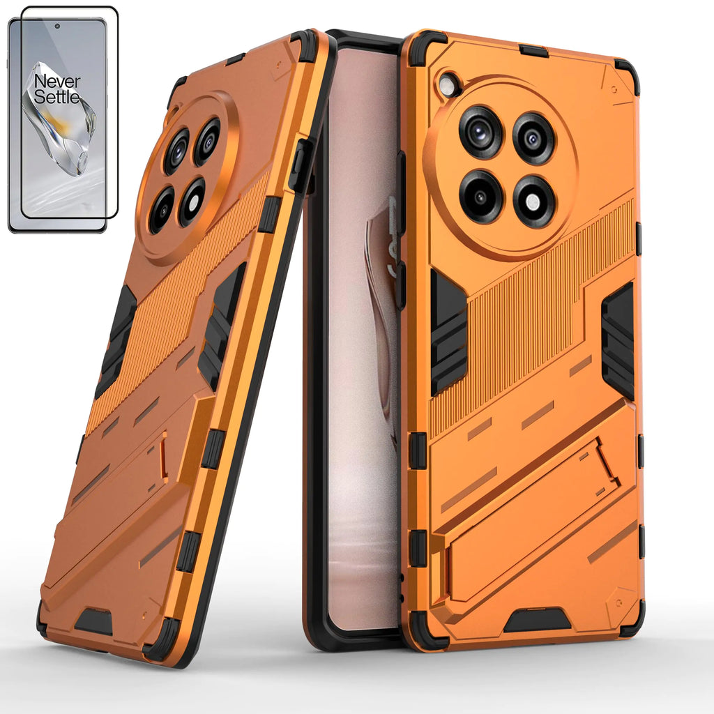 Futanwei for OnePlus 12R Phone Case with Screen Protector Armor Series Case [Dual-Layer Design] [Precise Cutouts] [Camera Protection] [Military Grade Drop Tested] Rugged Case with Kickstand Orange