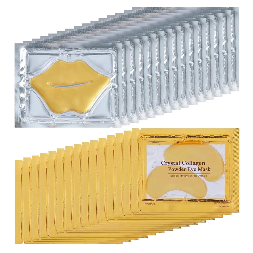 Flanoid Lip Masks & Eye Masks 30 PairsEye Patches For Puffy and Dark CirclesLip Mask Used for Lip MoisturizerHydrotherapyJourneyHoliday GiftCollagen Mask Set
