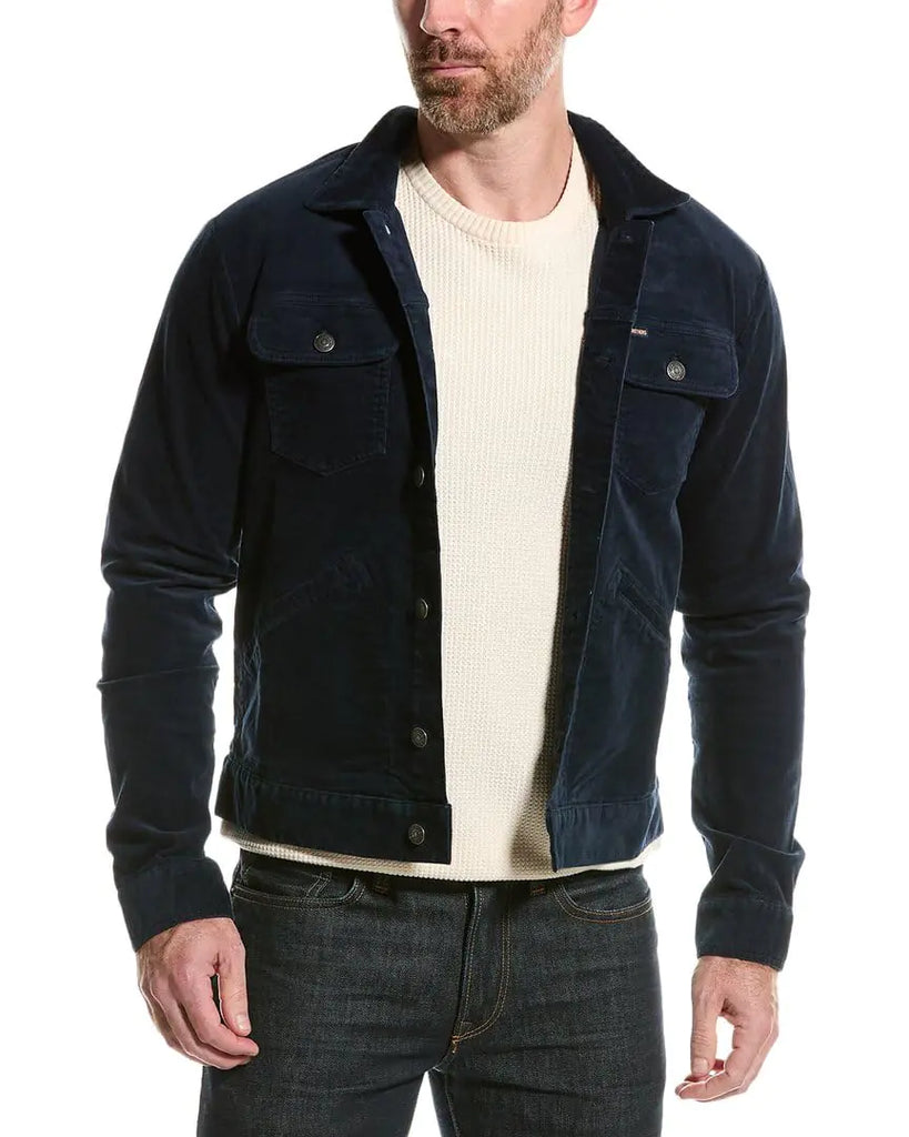 Brooks Brothers Mens Corduroy Trucker Jacket Navy Small
