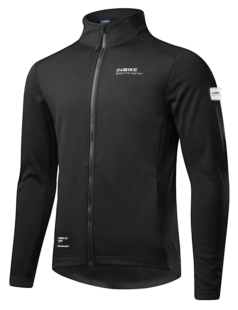 INBIKE Cycling Jackets for Men Women Thermal Bike Jacket Windproof Breathable Reflective Softshell Windbreaker with Pockets