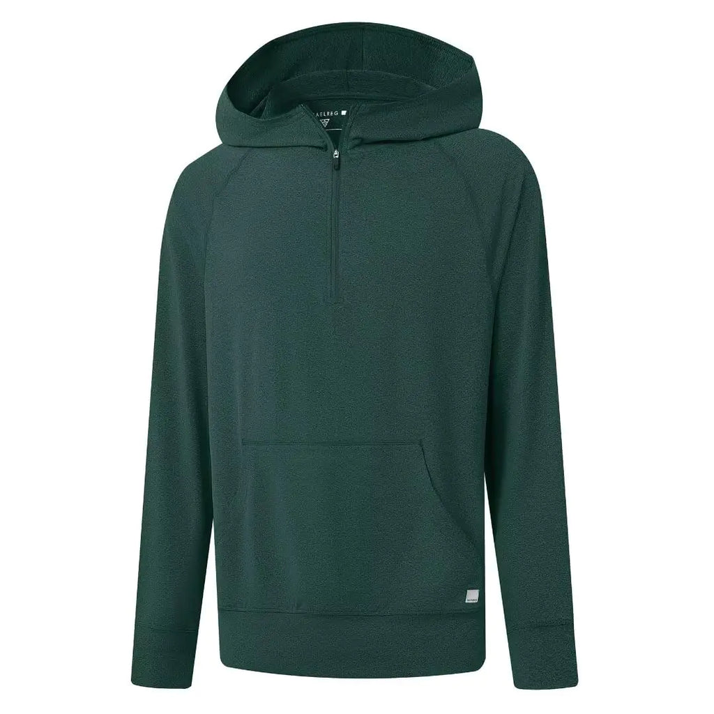 M MAELREG Mens Hoodies Heather Hooded Sweatshirt Performance Athletic Golf Hoodies For Men Quarter Zip Pullover