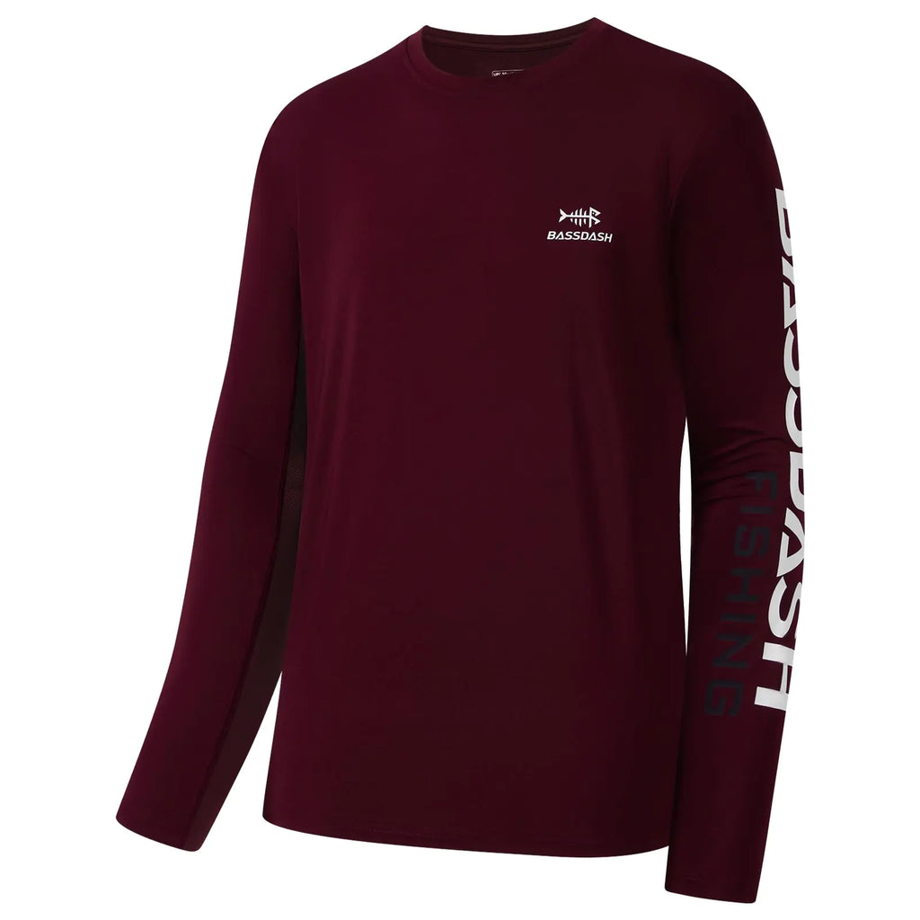 BASSDASH Fishing T Shirts for Men UV Sun Protection UPF 50+ Long Sleeve Tee T-Shirt