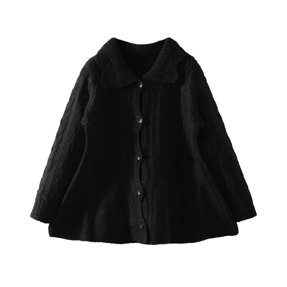 Mud Kingdom Toddler Girl Cardigan Sweater Collar 4T Black