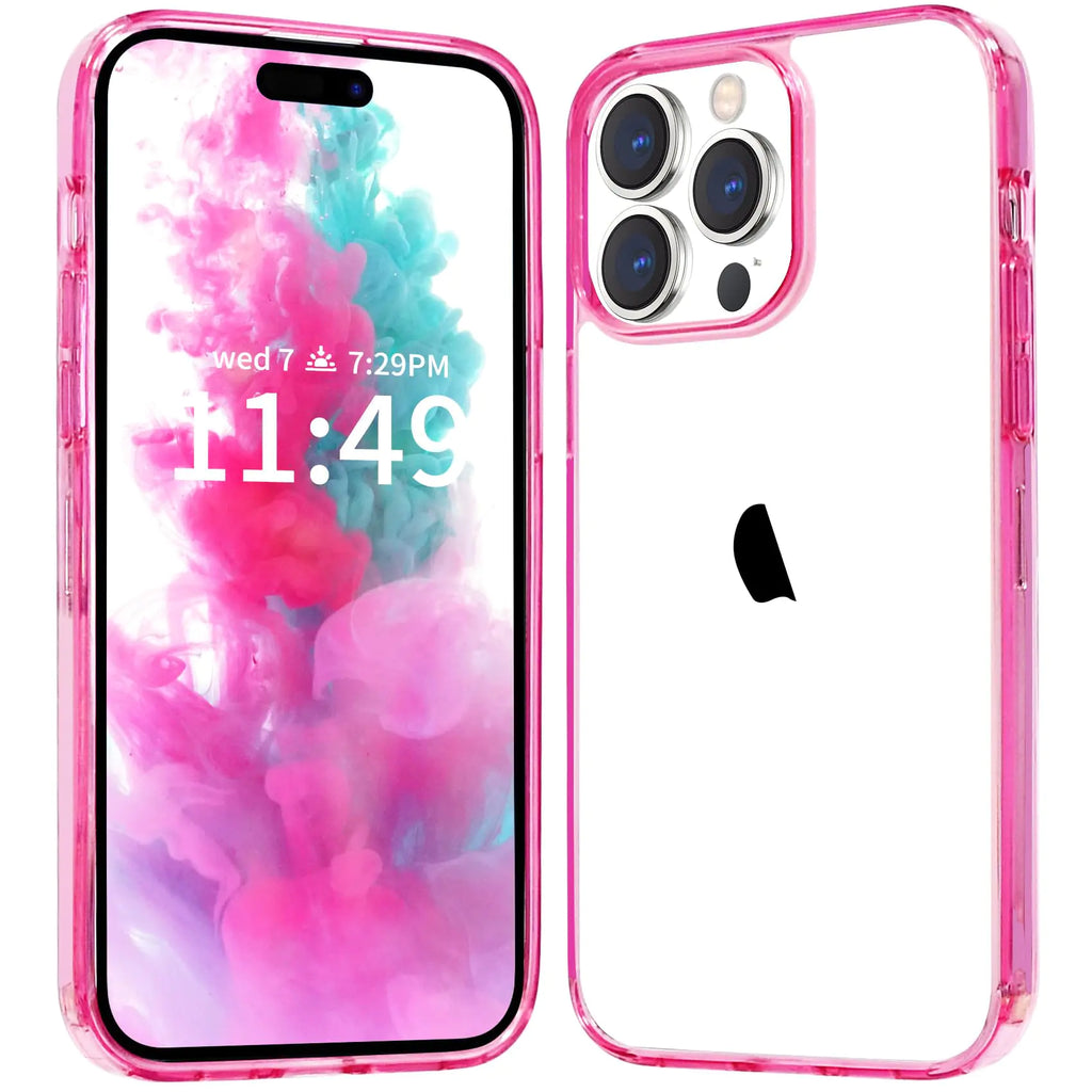 JJGoo Compatiable with iPhone 16 Pro Case Clear Transparent Shockproof Phone Case Anti-Scratch Hard PC Back Protective Cover Bumper Phone Case