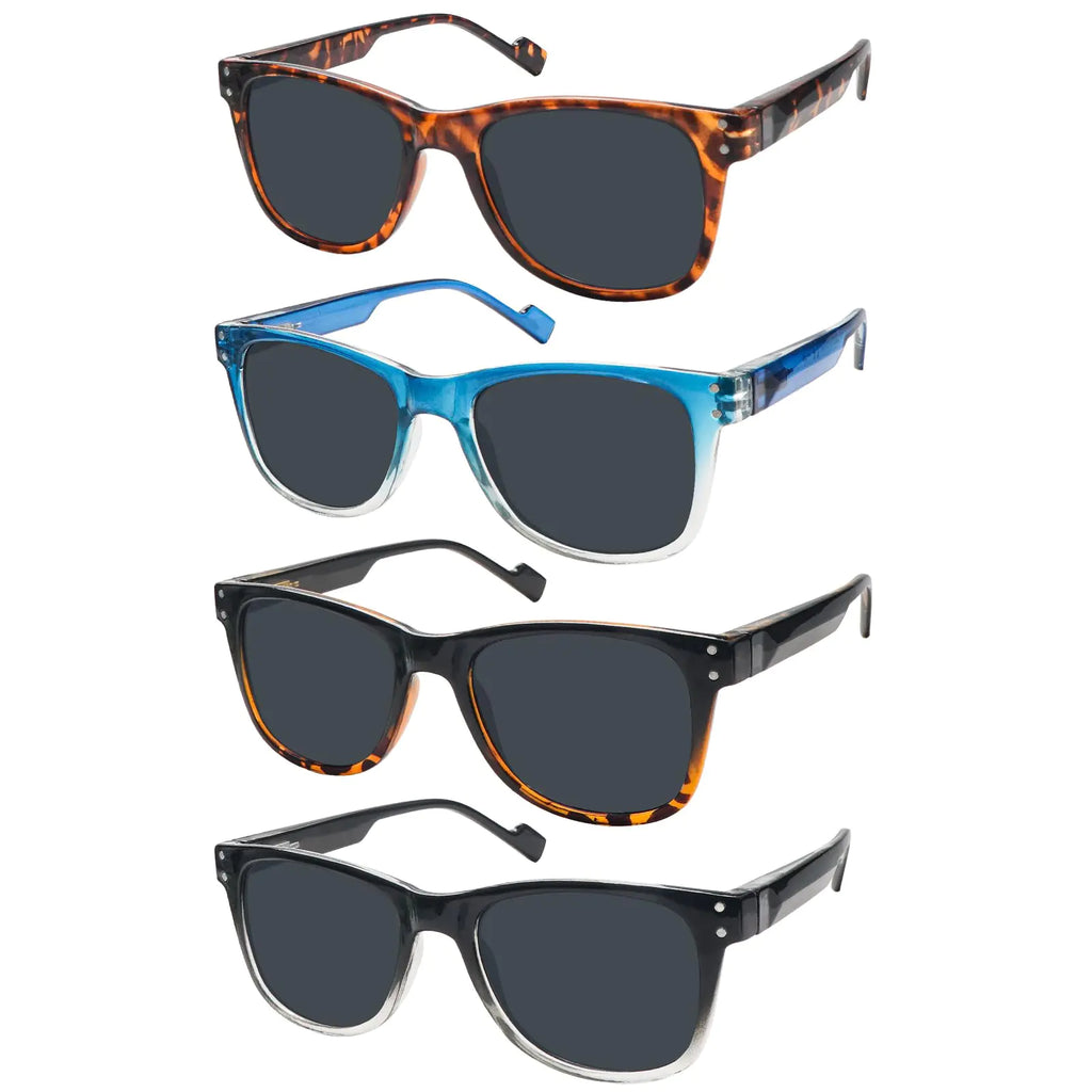 Outdoor reading shades with magnified lenses