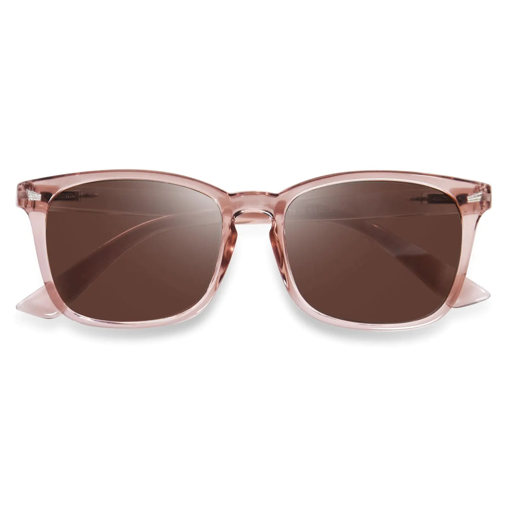 OPTOFENDY Reader Sunglasses for Women Men Full Lens Outdoor Reading Sunglasses with Spring Hinge UV400 Protection Light Brown 3.0