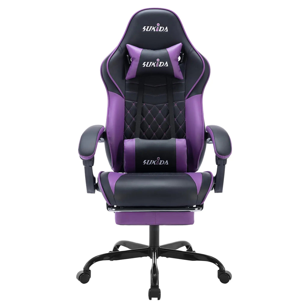 Ergonomic Video Gamer Chairs Gaming Computer Chairs Gamer Chairs for Adults Massage Lumbar Support Swivel Height Adjustable Headrest Backrest