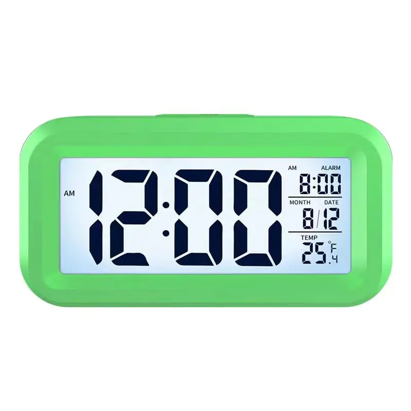 Digital smart clock with night light and temperature display