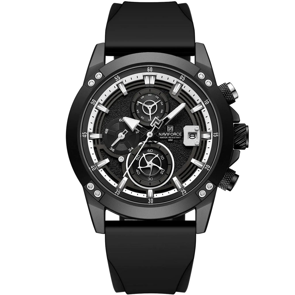 NAVIFORCE Analog Watch USA with Silicone Band and Chronograph Features