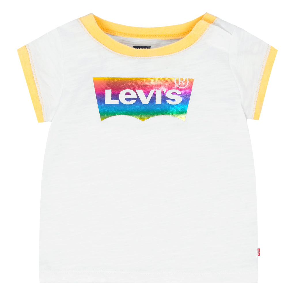Levis Baby Girls Graphic T-Shirt White Rainbow 6/9M - My Store