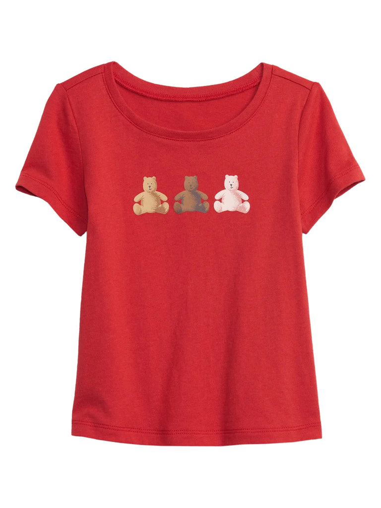 GAP Baby Girls Short Sleeve Graphic Tee T Shirt Modern Red 4T US - My Store