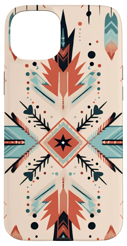 iPhone 15 Plus Aesthetic Boho Aztec Western Retro Pattern Design Case