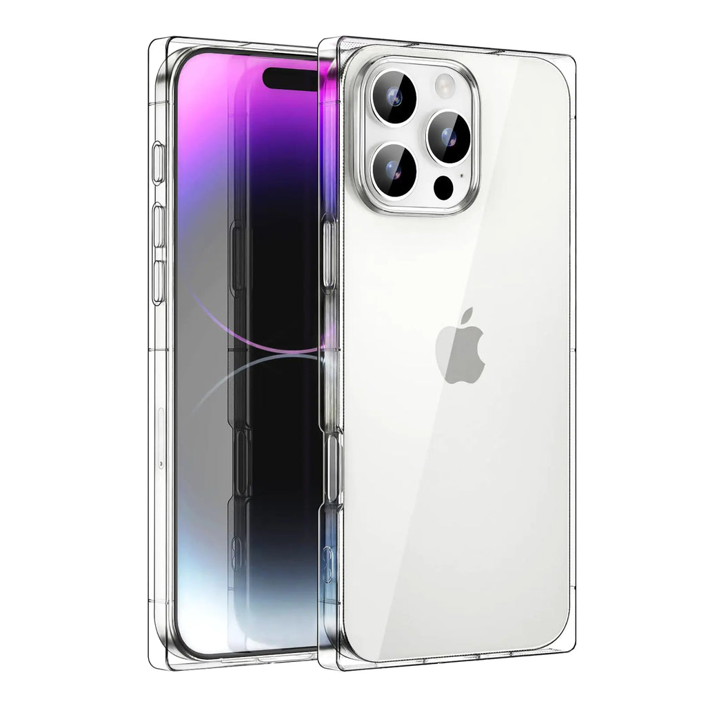 ANHONG Clear Rectangle Edge Case Compatible with iPhone 16 Pro 6.3 inch 2024 Transparent Protective Phone Case Enhanced Corners TPU Cushion Shock-Absorption Soft Case