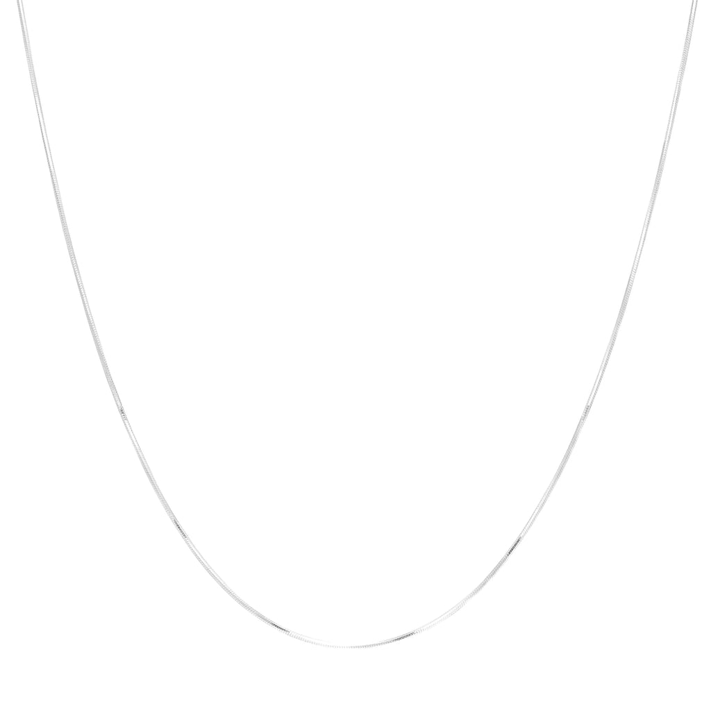 Verona Jewelers Sterling Silver 1MM 1.5MM Italian 8 Sided Diamond Cut Snake Necklace Chain- Diamond Cut Silver Necklace for Pendants 16-30 (24 1MM)