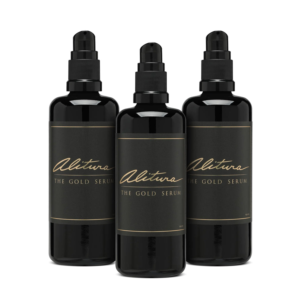 Alitura Gold Serum for Face – Face Serum for Women & Men to Reduce Fine Lines and Wrinkles – Serum for Radiant-Looking Skin – Vitamin A & Marine Collagen Facial Serum - 3 -Pack 100 ml